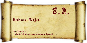 Bakos Maja névjegykártya
